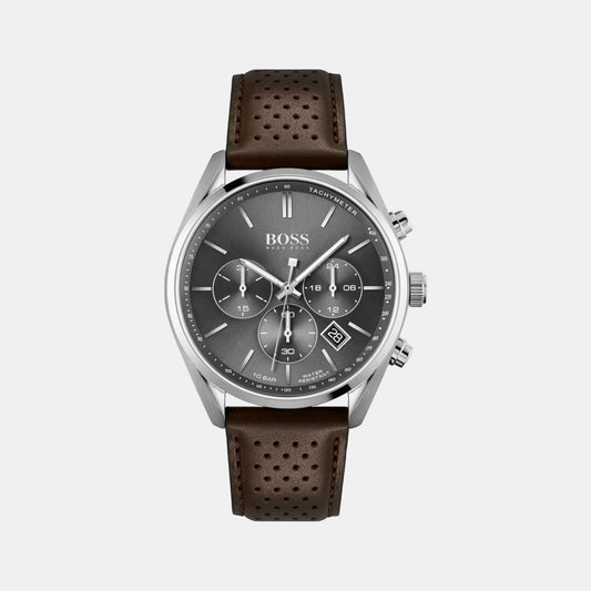 Male Grey Analog Leather Watch 1513815
