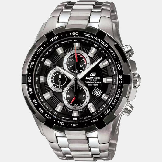 Edifice Men Quartz Black Dial Chronograph Stainless Steel Watch ED369 Casio 50 mm Round Quartz watch