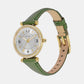 Female Carlie Three-Hand Green Leather Watch ES5298