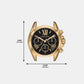 Female Black Chronograph Brass Watch MK6959