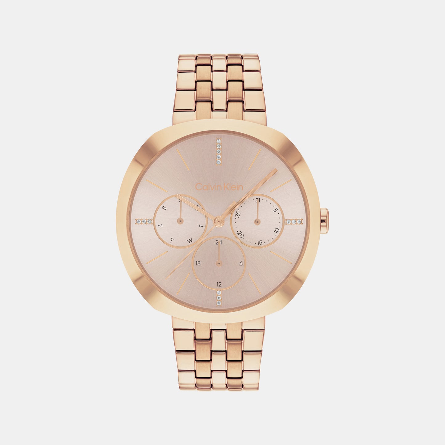 Shape Female Gold Chronograph Stainless Steel Watch 25200419