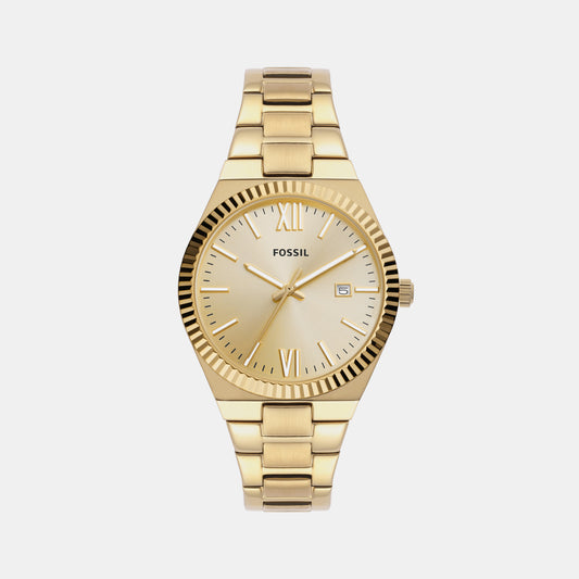 Female Scarlette Three-Hand Date Gold-Tone Stainless Steel Watch ES5299