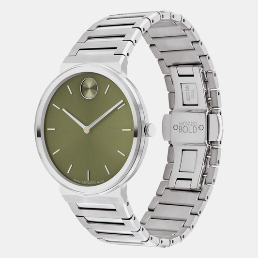 Bold Men Quartz Green Dial Analog Stainless Steel Watch 3601074 Movado 40 mm Round Quartz watch