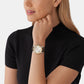 Female Silver Analog Leather Watch MK4745