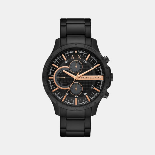 Male Black Stainless Steel Chronograph Watch AX2429