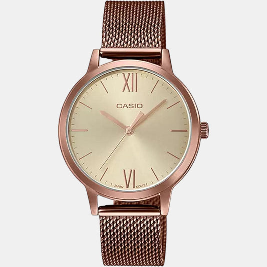 Enticer Women Quartz Rose Gold Dial Analog Stainless Steel Watch A1693 Casio 32 mm Round Quartz watch
