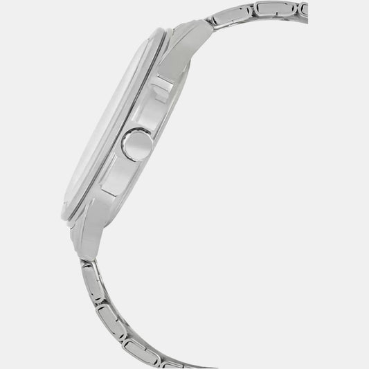 Enticer Men Quartz White Dial Analog Stainless Steel Watch A552 Casio 50 mm Round Quartz watch