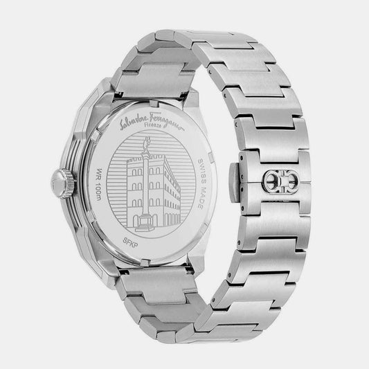 Kp-Ferragamo Slx Gmt Men Quartz Green Dial Analog Stainless Steel Watch SFKP00523 Ferragamo 43 mm Round Quartz watch