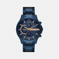 Male Blue Stainless Steel Chronograph Watch AX2430