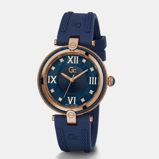 Fusion Cable Women Quartz Mother Of Pearl Dial Analog Silicone Watch Z15004L7MF GC 36 mm Round Quartz watch