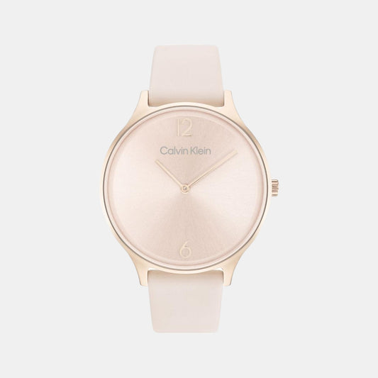 Female Gold Analog Leather Watch 25200009