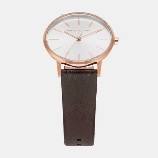 Lola Women Quartz Silver Dial Analog Leather Watch AX5592 Armani Exchange 30 mm Round Quartz watch