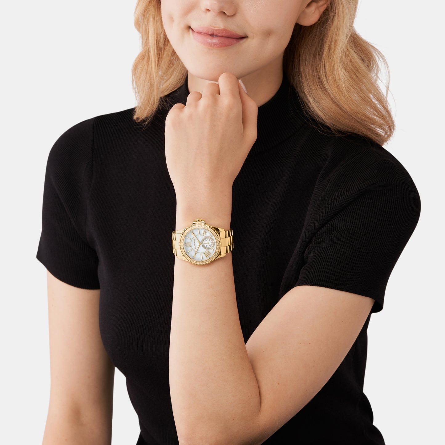 Female Everest Three-Hand Gold-Tone Stainless Steel Watch MK7401