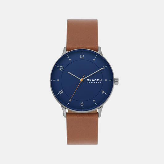 Male Blue Analog Leather Watch SKW6885