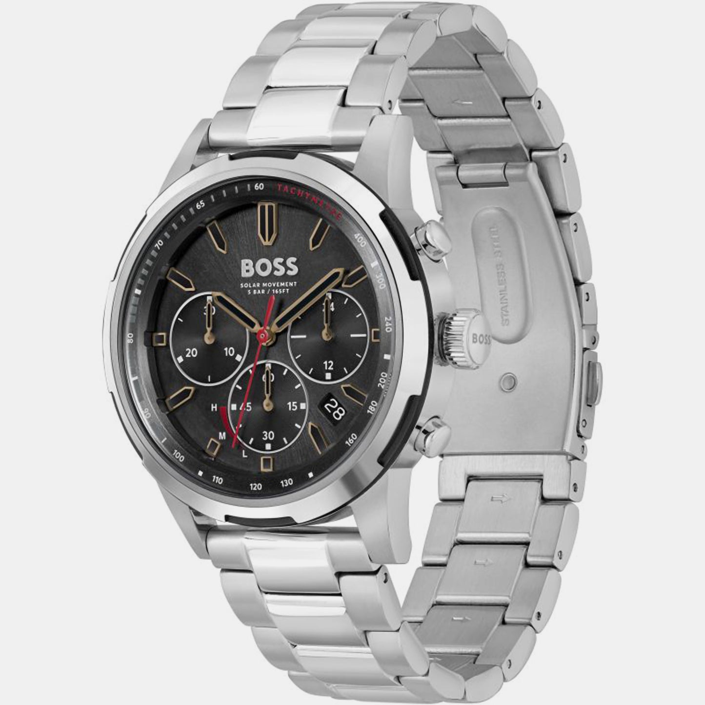 Solgrade Male Black Chronograph Stainless Steel Watch 1514032