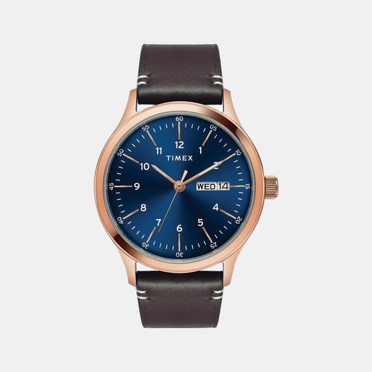 Male Blue Analog Leather Watch TWEG19701