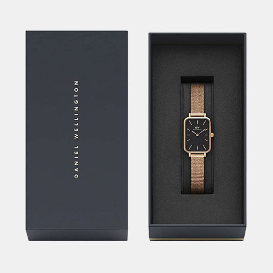 Quadro Women Quartz Black Dial Analog Stainless Steel Watch DW00100432 Daniel Wellington 26 mm Square Quartz watch