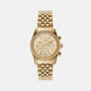 Female Gold Chronograph Stainless Steel Watch MK7378