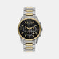 Male Chronograph Two-Tone Stainless Steel Watch and Bracelet Set AX7148SET