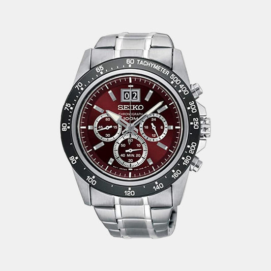 Male Brown Stainless Steel Chronograph Watch SPC243P1
