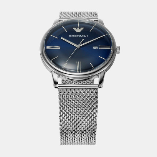 Minimalist Men Quartz Blue Dial Analog Stainless Steel Watch AR11571 Emporio Armani 30 mm Round Quartz watch