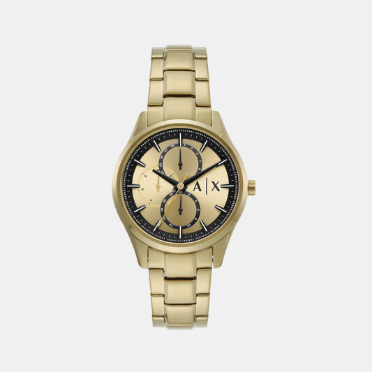 Male Gold Chronograph Stainless Steel Watch AX1866