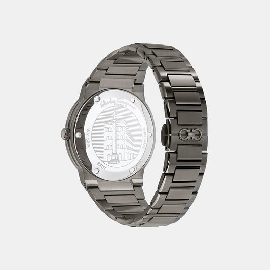 F-80 Classic Men Quartz Grey Dial Analog Stainless Steel Watch SFDT01520 Ferragamo 41 mm Round Quartz watch