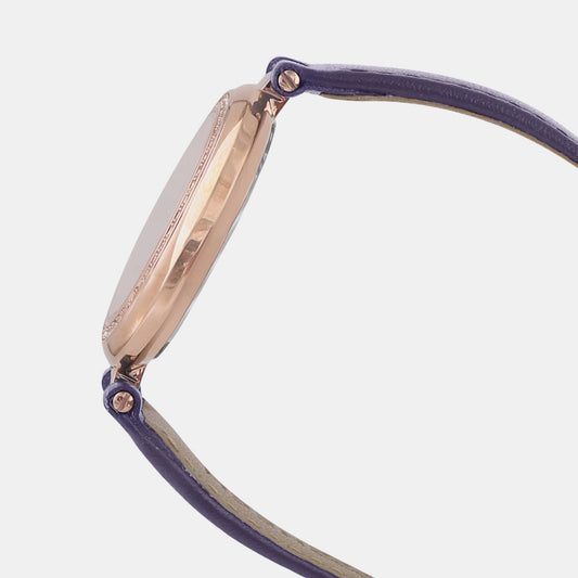 Sheen Women Quartz Purple Dial Analog Leather Watch SH299 Casio 39 mm Round Quartz watch