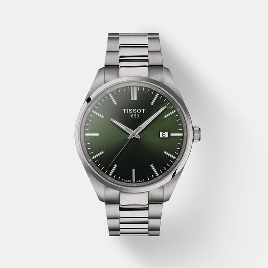 Male Green Analog Stainless Steel Watch T1504101109100