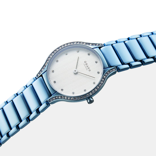 Acacie Women Quartz Silver Dial Analog Stainless Steel Watch V276LERIMA Obaku 35 mm Round Quartz watch