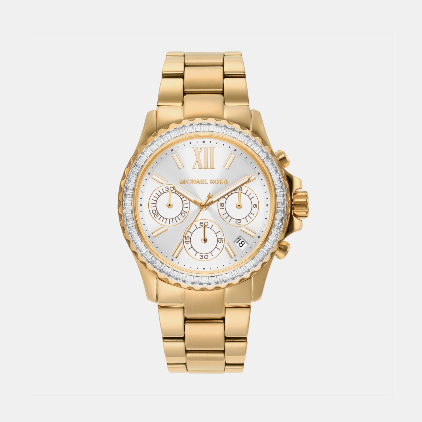 Female White Chronograph Stainless Steel Watch MK7212