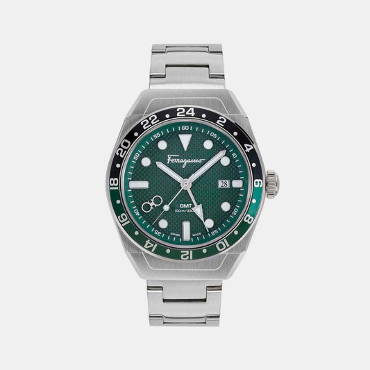 Male Green Analog Stainless Steel Watch SFKP00523