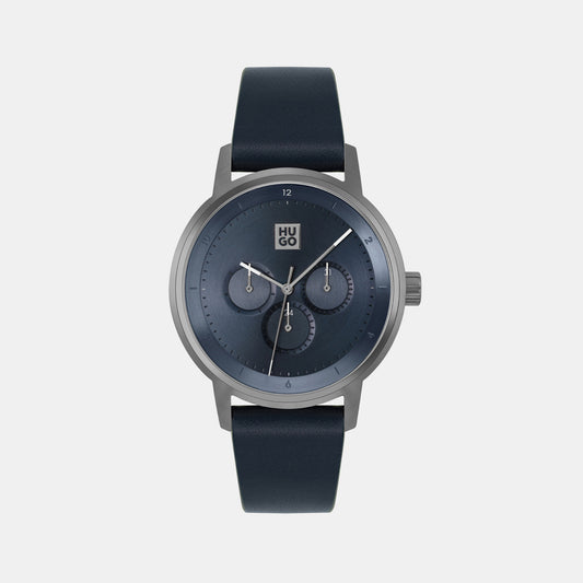 Define Male Blue Chronograph Leather Watch 1530264