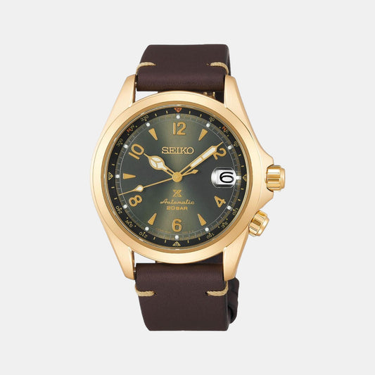 Prospex Male Green Analog Leather Automatic Watch SPB210J1