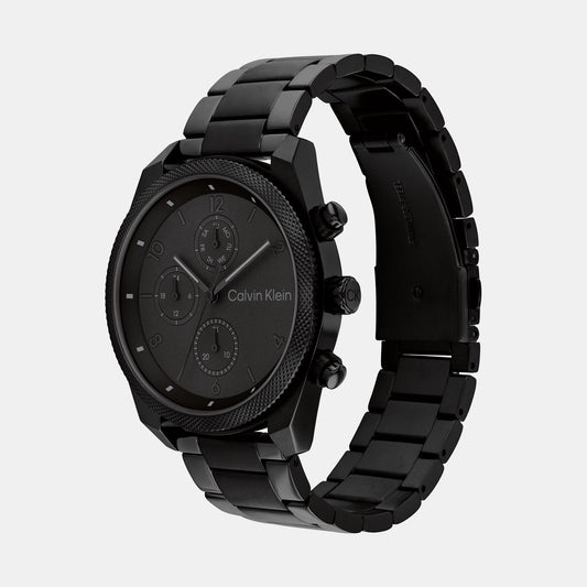 Impact Men Quartz Black Dial Chronograph Stainless Steel Watch 25200359 Calvin Klein 44 mm Round Quartz watch