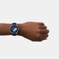 Male Blue Analog Leather Watch AX2746