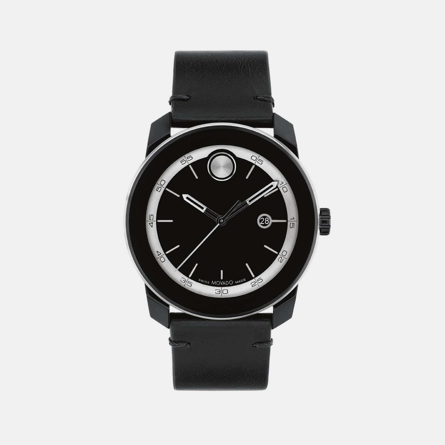 Bold Male Black Analog Leather Watch 3601154