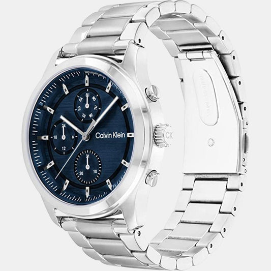 Sport Men Quartz Blue Dial Chronograph Stainless Steel Watch 25200208 Calvin Klein 44 mm Round Quartz watch