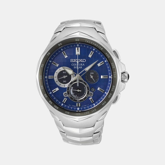 Coutura Male Blue Stainless Steel Solar Chronograph Watch SSC749P1