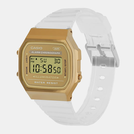 Vintage Unisex Quartz Gold Dial Digital Resin Watch D307 Casio 40 mm Rectangular Quartz watch