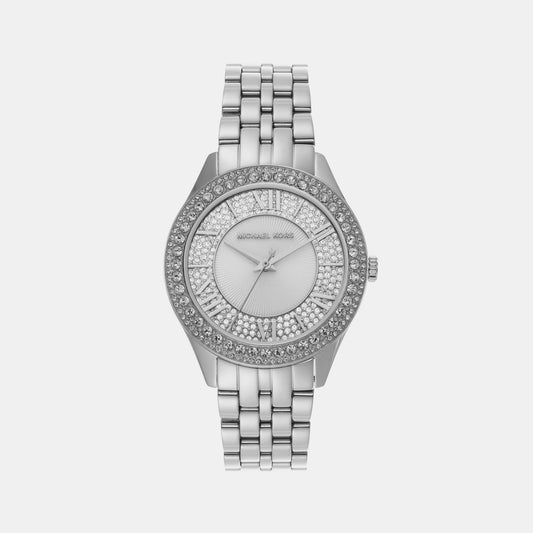 Female White Analog Stainless Steel Watch MK4708