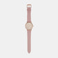 Female Rose Gold Analog Leather Watch AX7150SET
