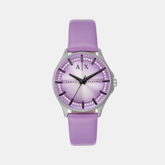Female Two Tone Analog Leather Watch AX5269