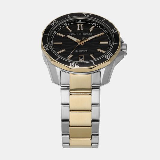 Spencer Men Quartz Black Dial Analog Stainless Steel Watch AX1956 Armani Exchange 30 mm Round Quartz watch