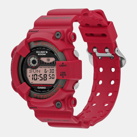 G-Shock Men Solar Red Dial Digital Resin Watch G1394 Casio 52 mm Round Solar watch