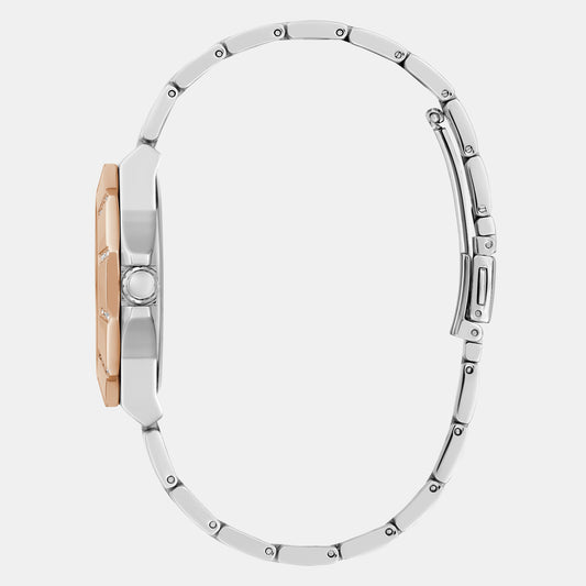 Sunray Women Quartz Silver Dial Analog Stainless Steel Watch GW0616L3 Guess 36 mm Round Quartz watch