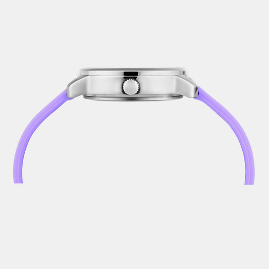 Women Quartz Purple Dial Analog Silicone Watch TW048HL15 Helix 34 mm Round Quartz watch