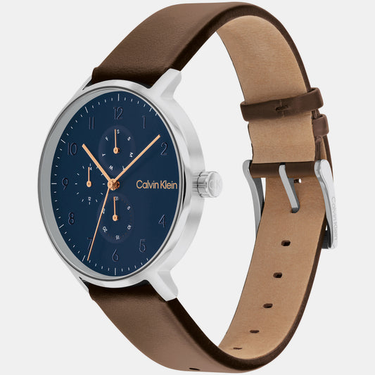 Ck Stun Unisex Quartz Blue Dial Multi-Function Leather Watch 25200406 Calvin Klein 40 mm Round Quartz watch