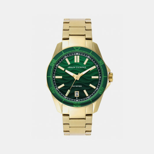Male Green Analog Stainless Steel Watch AX1951