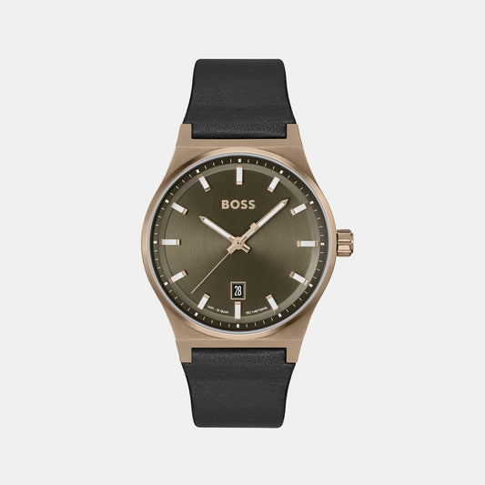 Candor Male Green Analog Leather Watch 1514080